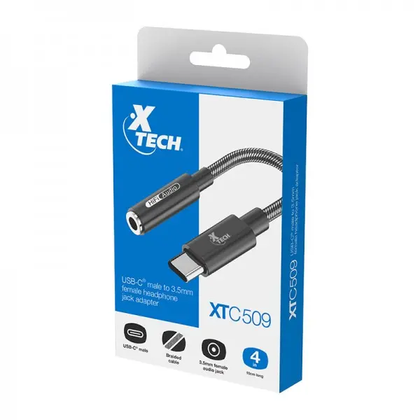 Adaptador Tipo C a Jack 3.5mm Xtech XTC509
