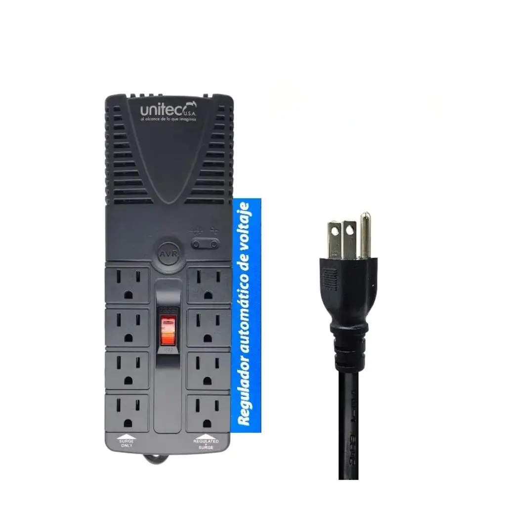 Regulador De Voltaje Unitec U1200 / 8 Puertos