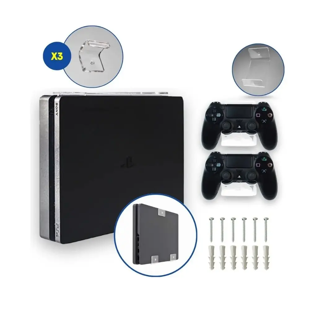 Soporte Acrílico  Pared Ps4 Pro/Fat/Slim