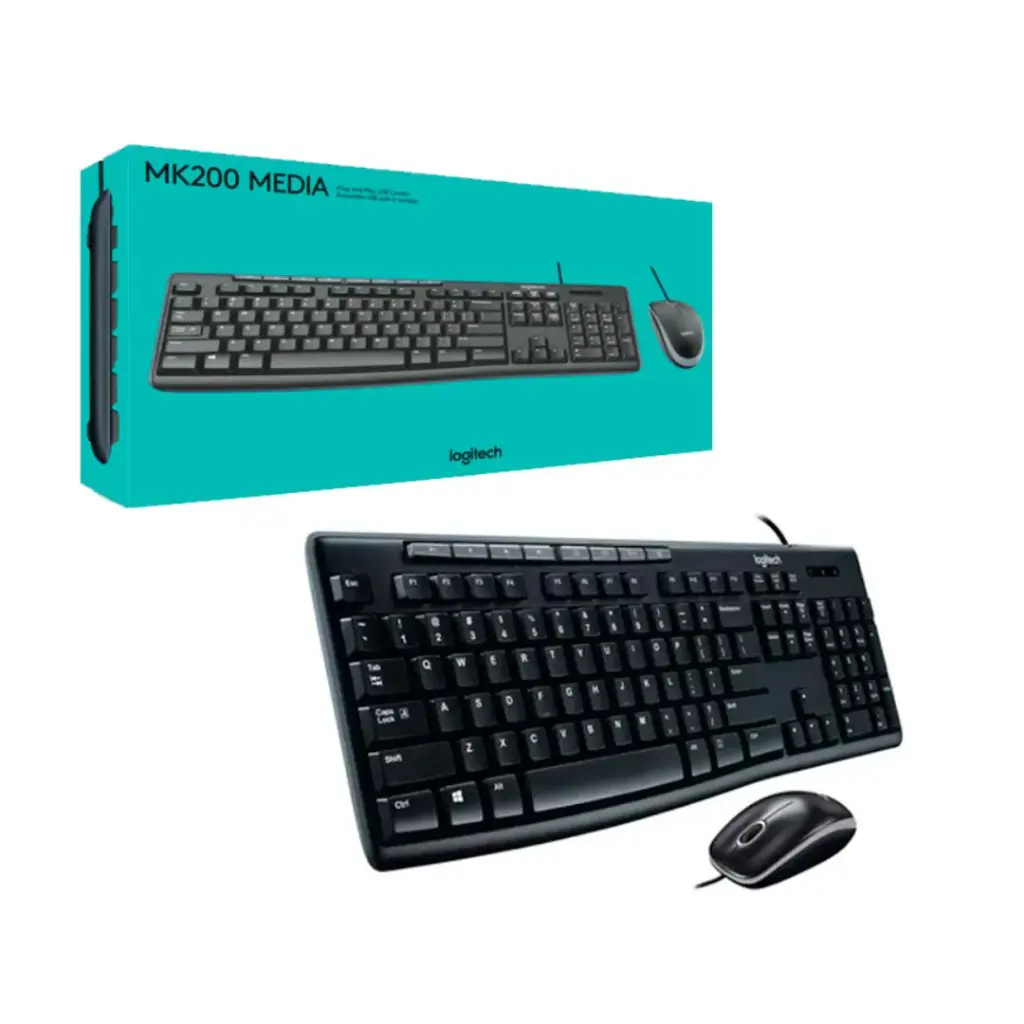 Combo Teclado + Mouse USB Logitech MK200 Media