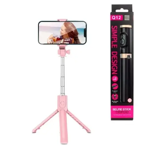 Trípode Selfie Stick Q12 Pink