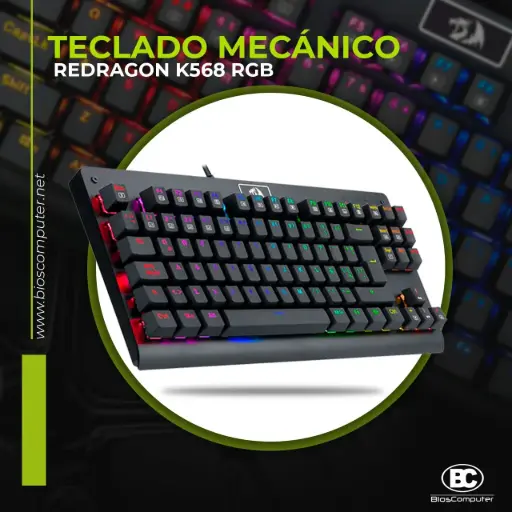 Teclado Mecánico Redragon Dark Avenger K568 RGB