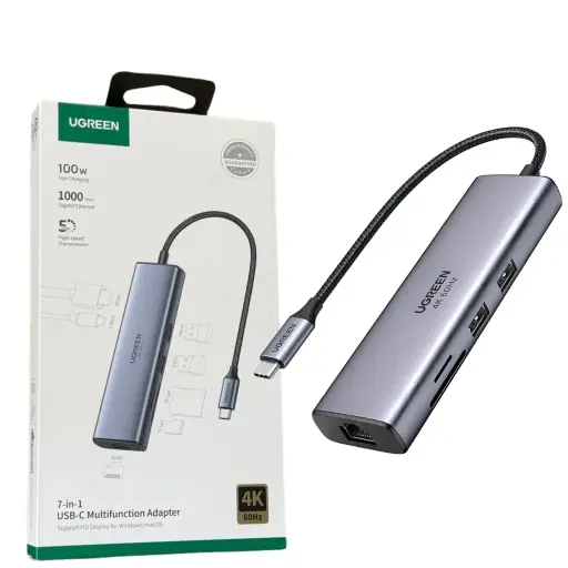 Hub Usb C Ugreen, Adaptador Multipuerto 7 En 1 Con Hdmi 4k 